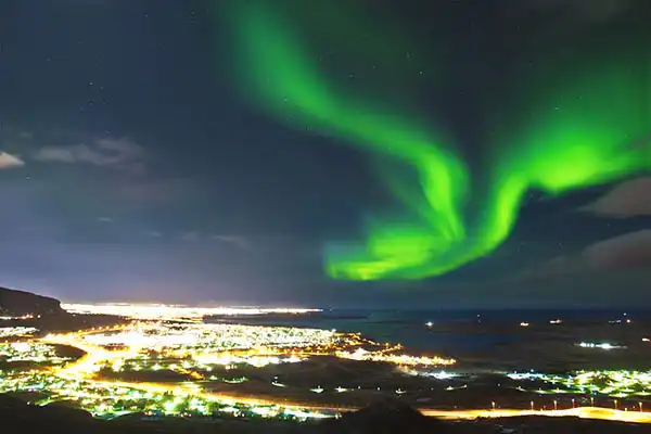 Reykjavik aurores boréales Reykjavik aurores boréales